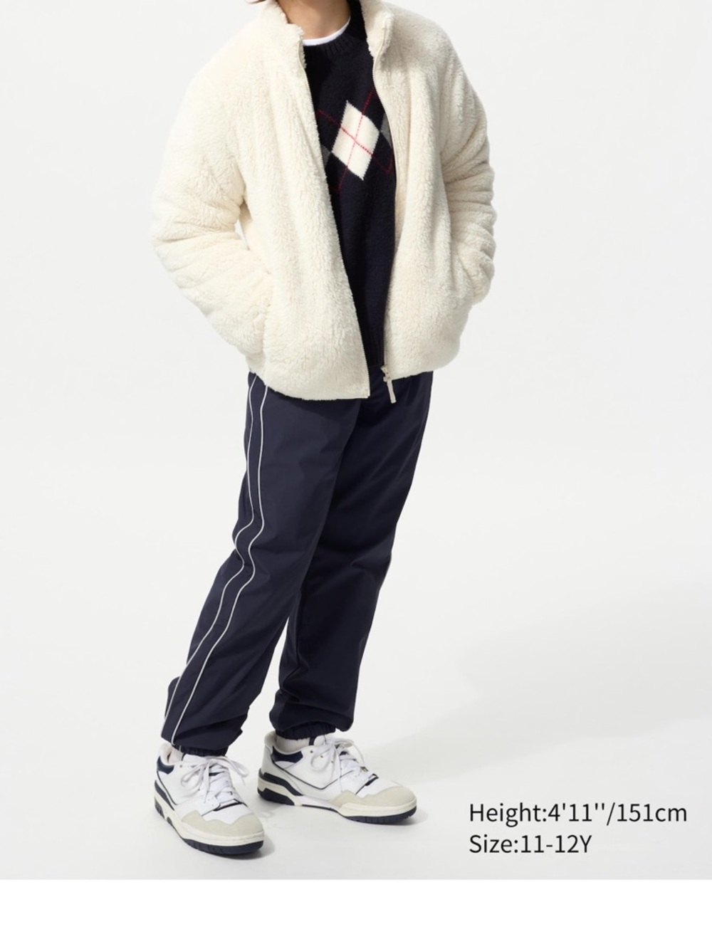 Uniqlo Navy Joggers with White Double Side Stripes